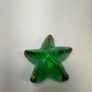 Emerald Glass Starfish Sculpture